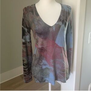 Gigi Renee 100% Cashmere Art - V-Neck Sweater Large